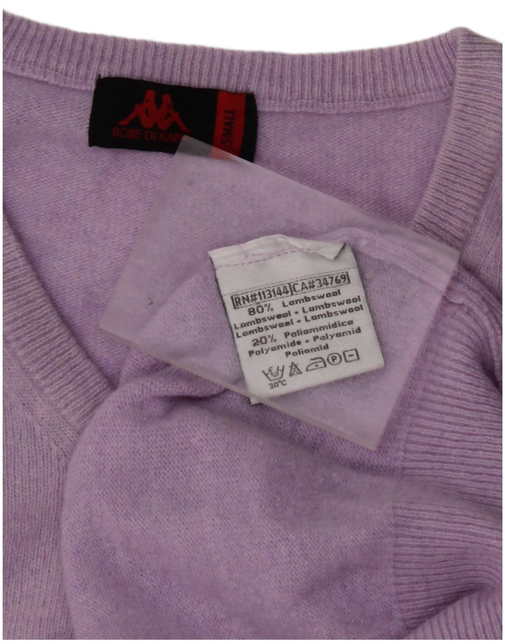 KAPPA Herren-Pullover mit V-Ausschnitt, klein, lila Lammwolle