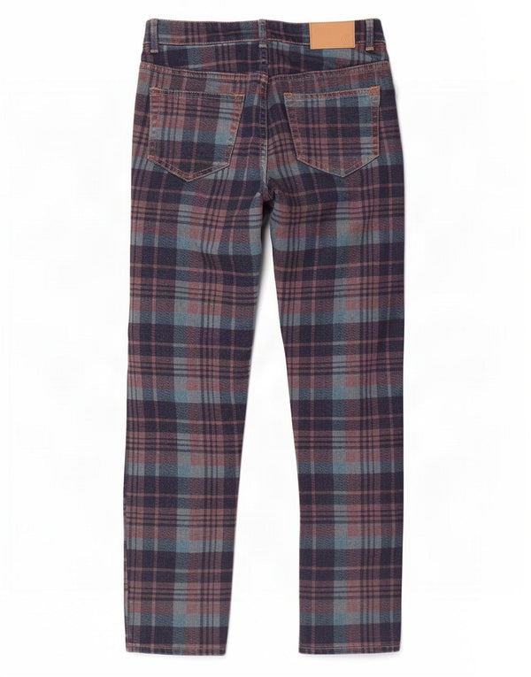 French Connection Freizeithose für Damen, UK 8, Größe S, W26, L27, blau kariert