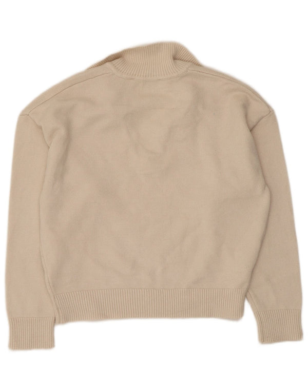 Zara Damen Crop Polo Neck Pullover Pullover UK 14 Medium Beige
