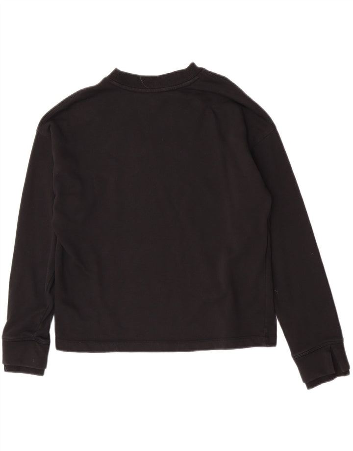Dkny Womens Graphic Oversized Sweatshirt Pullover UK 10 Small Schwarze Baumwolle