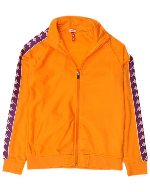 Kappa Damen Grafik-Trainingsanzug-Oberteiljacke UK 10 Small Orange Colourblock
