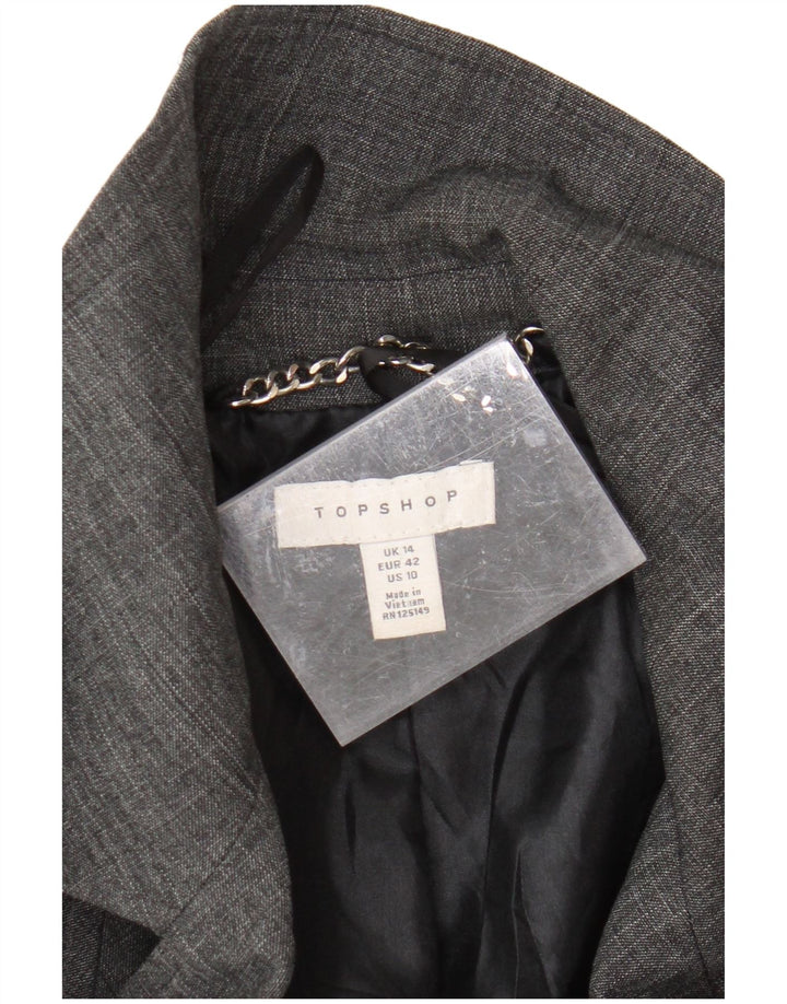 Topshop Damen-Trenchcoat in Übergröße, UK 14, Größe L, grau, Polyester