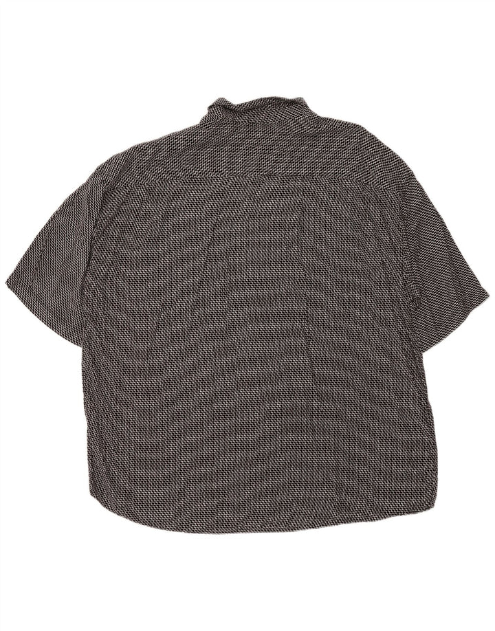 MAXFORT Herren Kurzarmhemd 5XL Schwarz Chevron