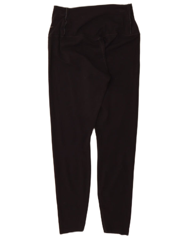 Nike Damen Dri Fit Leggings UK 12 Mittelschwarzes Nylon