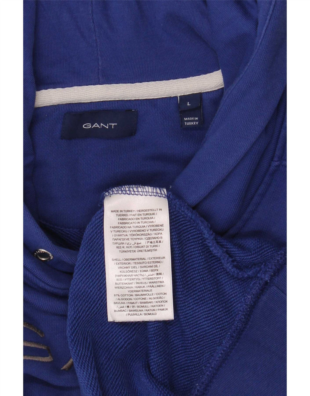 Gant Herren-Kapuzenpullover mit Grafik, groß, aus blauer Baumwolle