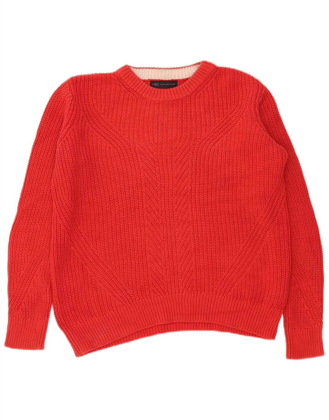Marks & Spencer Herren-Pullover mit Rundhalsausschnitt, Größe S, rote Baumwolle