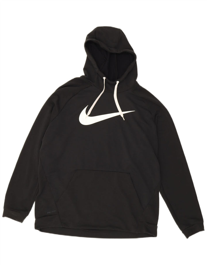 Nike Herren Dri Fit Graphic Hoodie Pullover 2XL Schwarz Polyester