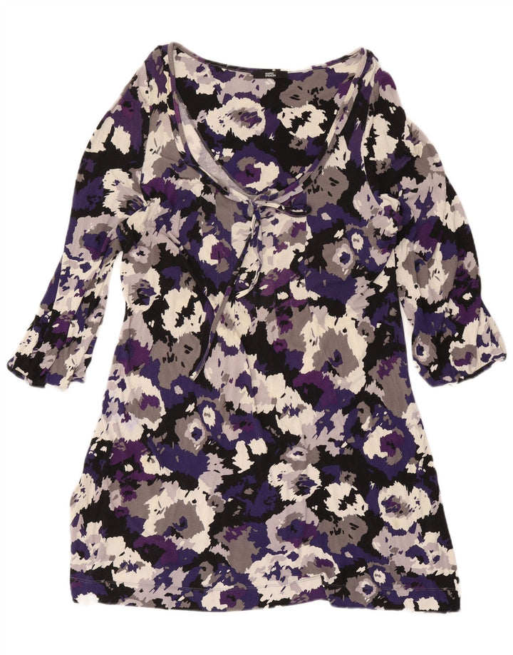 Marks & Spencer Damen-Basic-Kleid mit 3/4-Ärmeln, Größe L, Lila, Tarnung