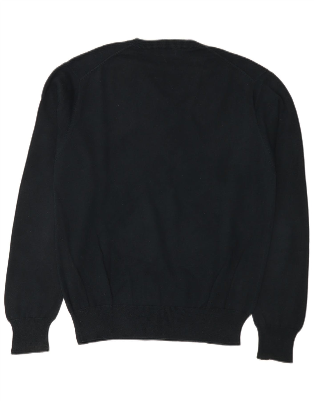 GANT Herren-Pullover mit V-Ausschnitt aus mittelblauer Baumwolle