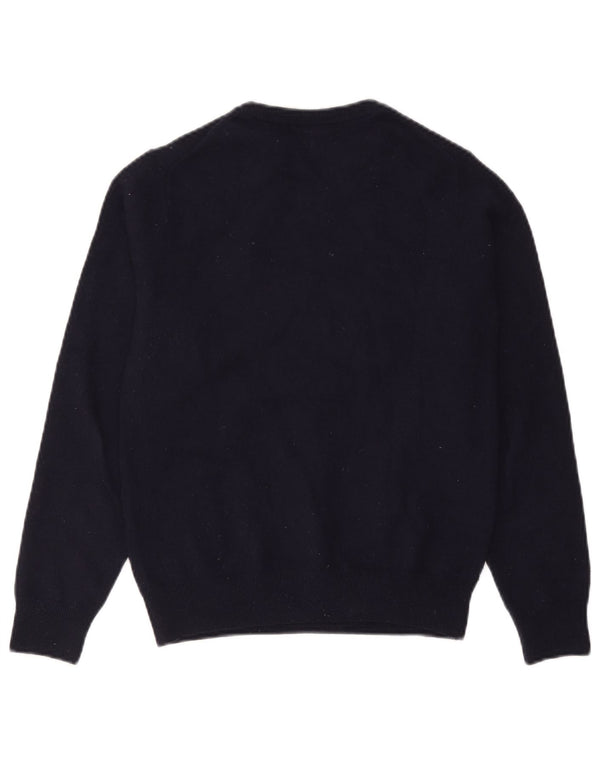 Lacoste Herren-Pullover mit Rundhalsausschnitt, Größe 3, klein, marineblaue Schurwolle