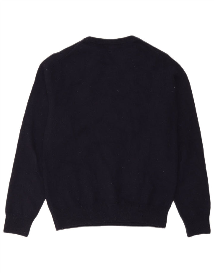 Lacoste Herren-Pullover mit Rundhalsausschnitt, Größe 3, klein, marineblaue Schurwolle