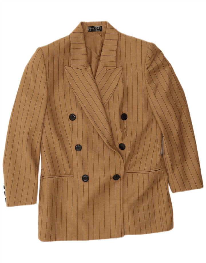 Giorgio Grati Damen Blazer Jacke UK 14 Mittelbraun gestreift