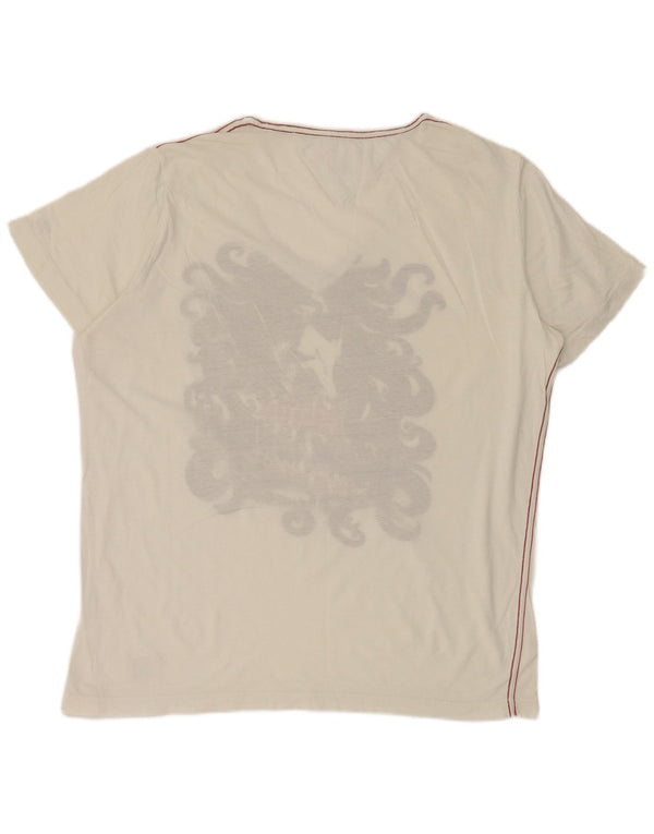 Tommy Hilfiger Damen Grafik-T-Shirt-Oberteil UK 16 Large Weiß