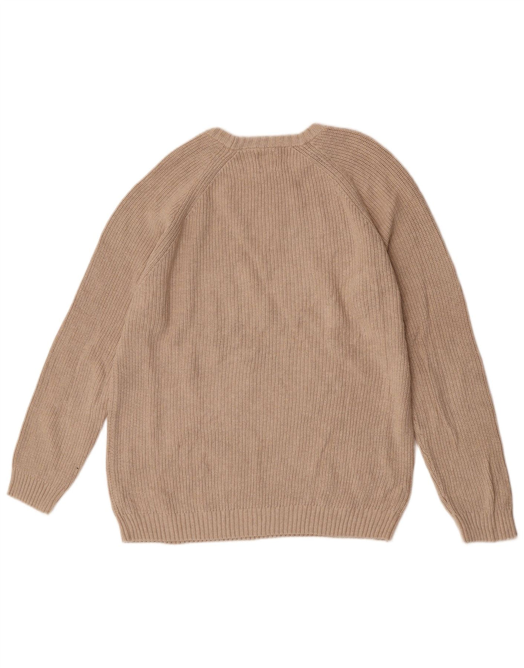 Zara Herren-Pullover mit Rundhalsausschnitt, mittelbeige Baumwolle