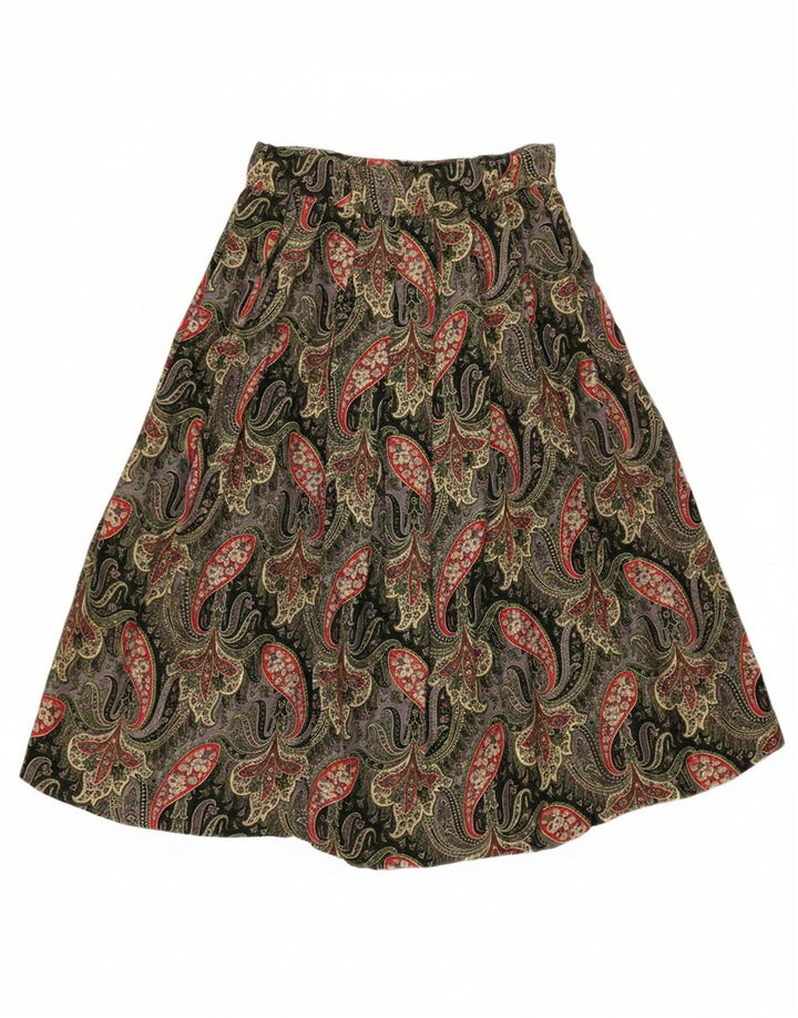 VINTAGE Womens A-Line Skirt W27 Small  Multicoloured Paisley Wool Vintage Vintage and Second-Hand Vintage from Messina Hembry 