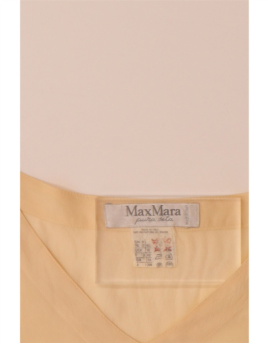 MAX MARA Damen T-Shirt Top UK 14 Large Beige Seide