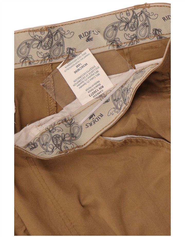 Lee Damen Tapered Cropped-Hose US 14 XL W36 L26 Beige Baumwolle