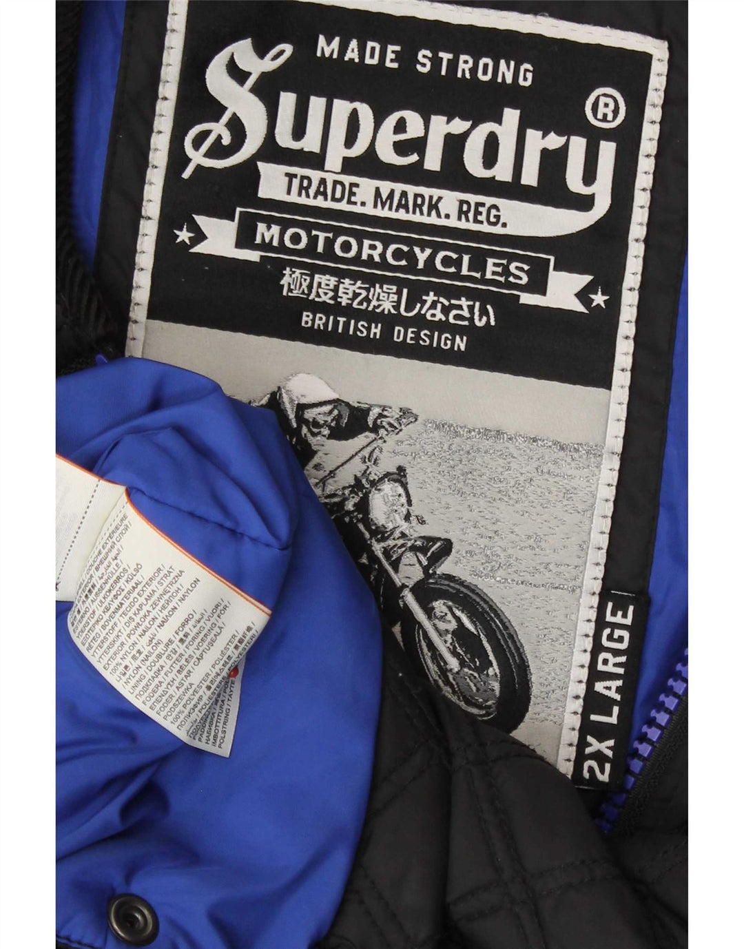 Superdry Herren Steppjacke UK 44 2XL Schwarzes Nylon
