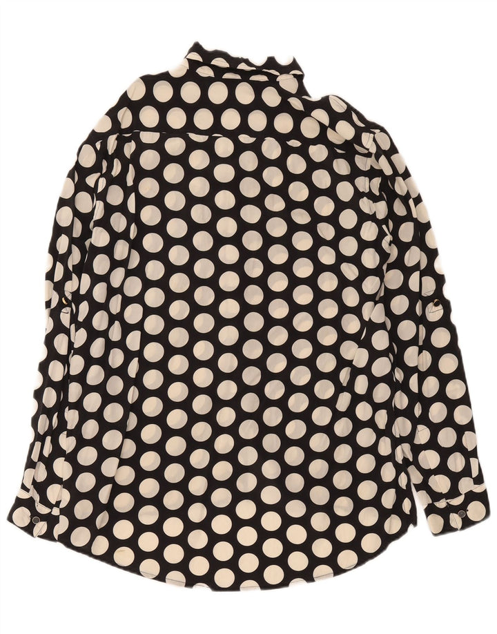 Michael Kors Damen Longline-Übergroßes Hemd UK 10 Small Black Polka Dot