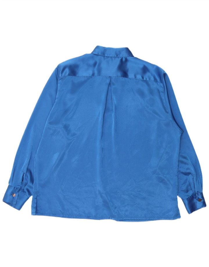 Renato Balestra Damen Übergroße Hemdbluse IT 50 XL Blaues Polyester