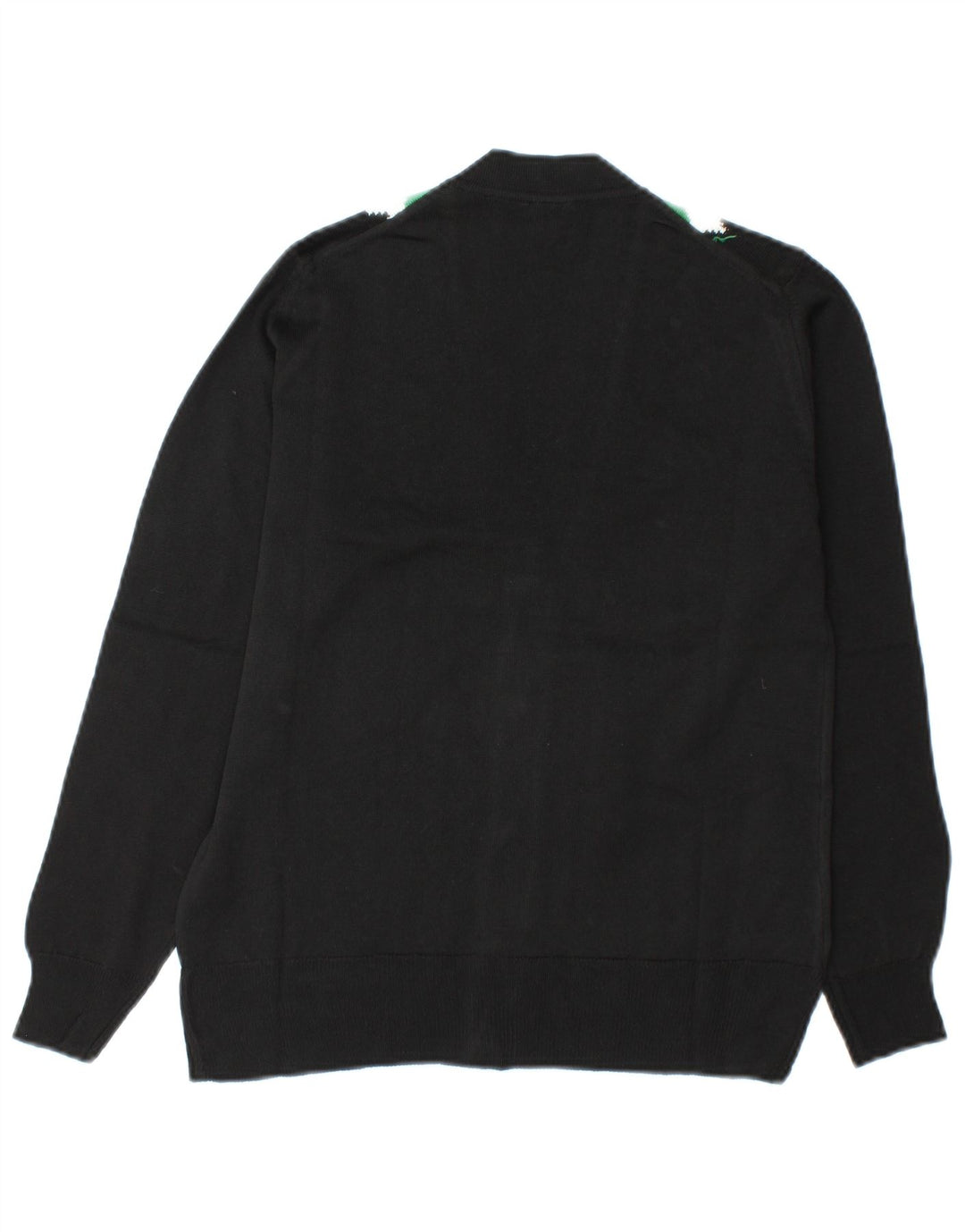 Vintage Damen Cardigan Pullover IT 48 XL Schwarz Farbblock