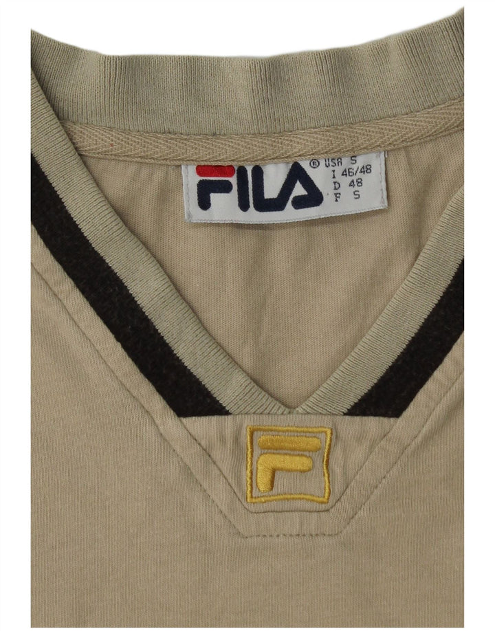 FILA Herren T-Shirt Top Small Beige Baumwolle