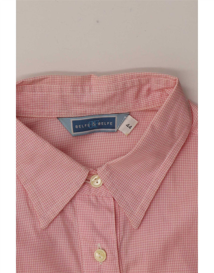 Belfe & Womens Übergroßes Hemd IT 44 Mittelrosa Gingham
