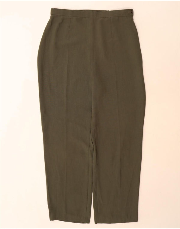 Marks & Spencer Damen-Freizeithose mit hoher Taille, UK 16, Größe L W32 L30, Grün