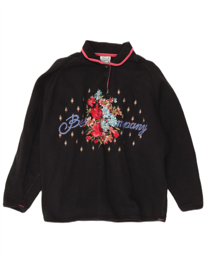 BEST COMPANY Damen-Sweatshirt in Übergröße mit Grafik, Gr. 40, Größe L, Schwarz