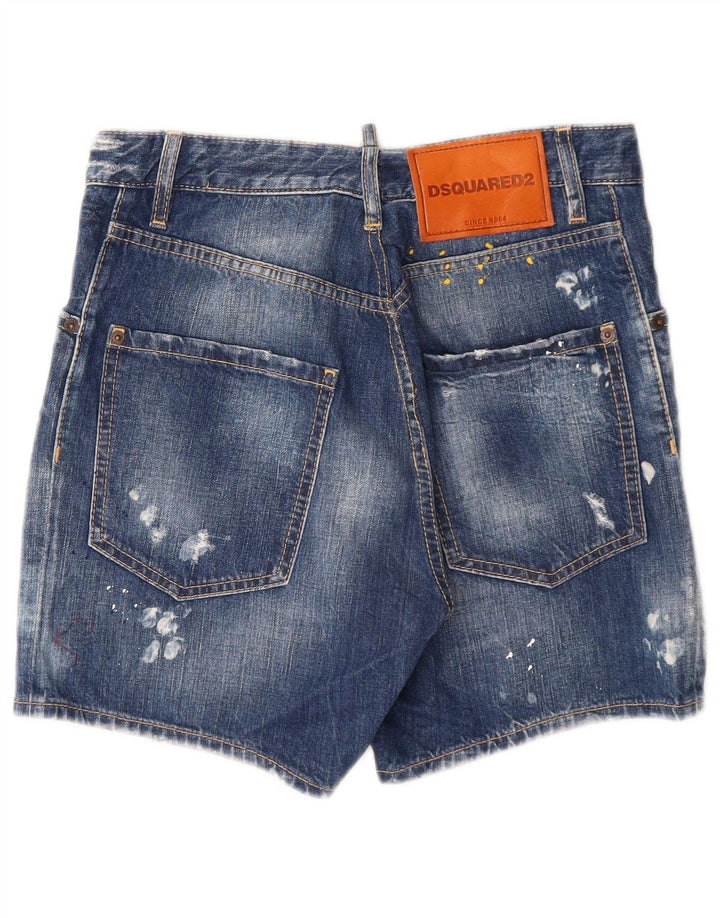 Dsquared2 Damen Distressed Denim Shorts IT 44 Medium W28 Blaue Baumwolle
