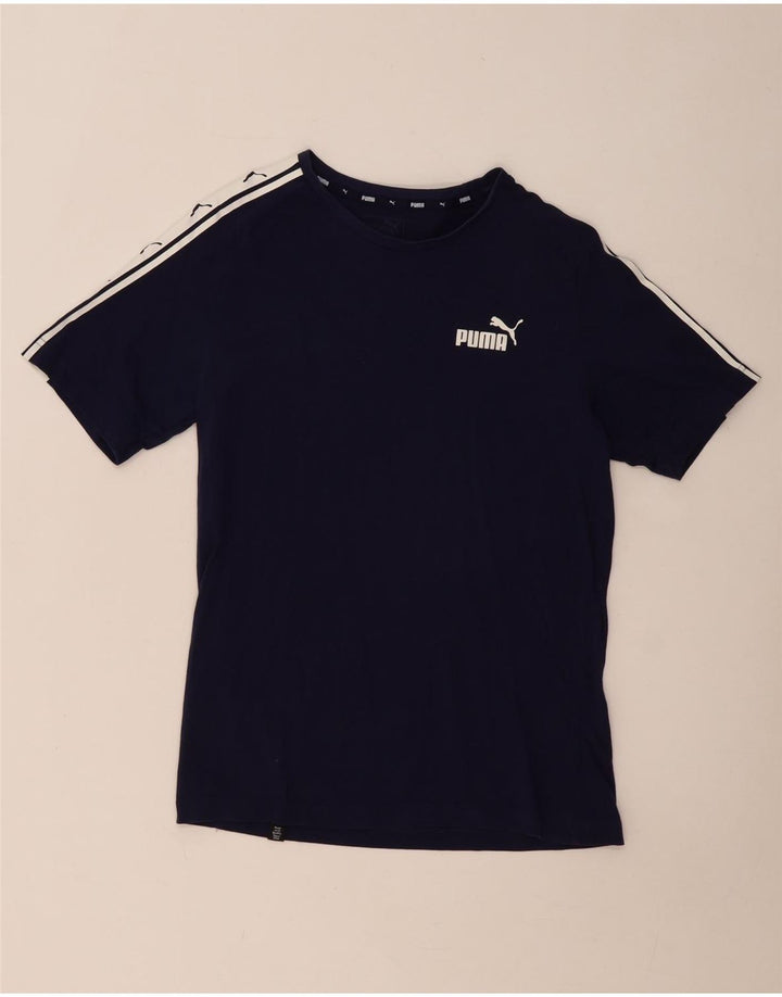 PUMA Herren-T-Shirt mit Grafik, Größe S, Marineblau, Farbblock