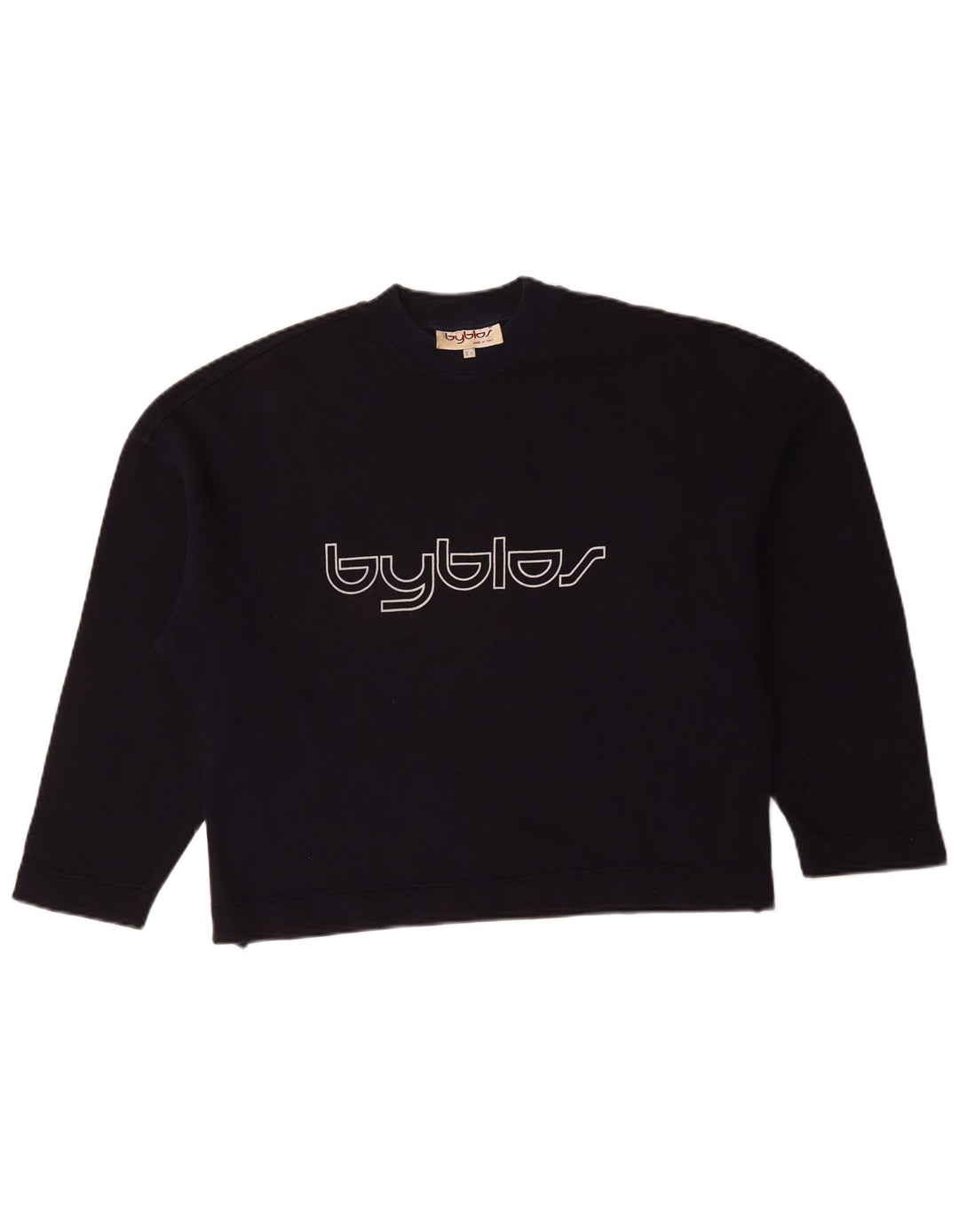 Byblos übergroßer Crop-Sweatshirt-Pullover für Damen, US 8, mittleres Marineblau