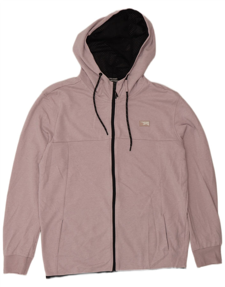 Jack & Jones Herren-Kapuzenpullover mit Reißverschluss, groß, rosa, Polyester