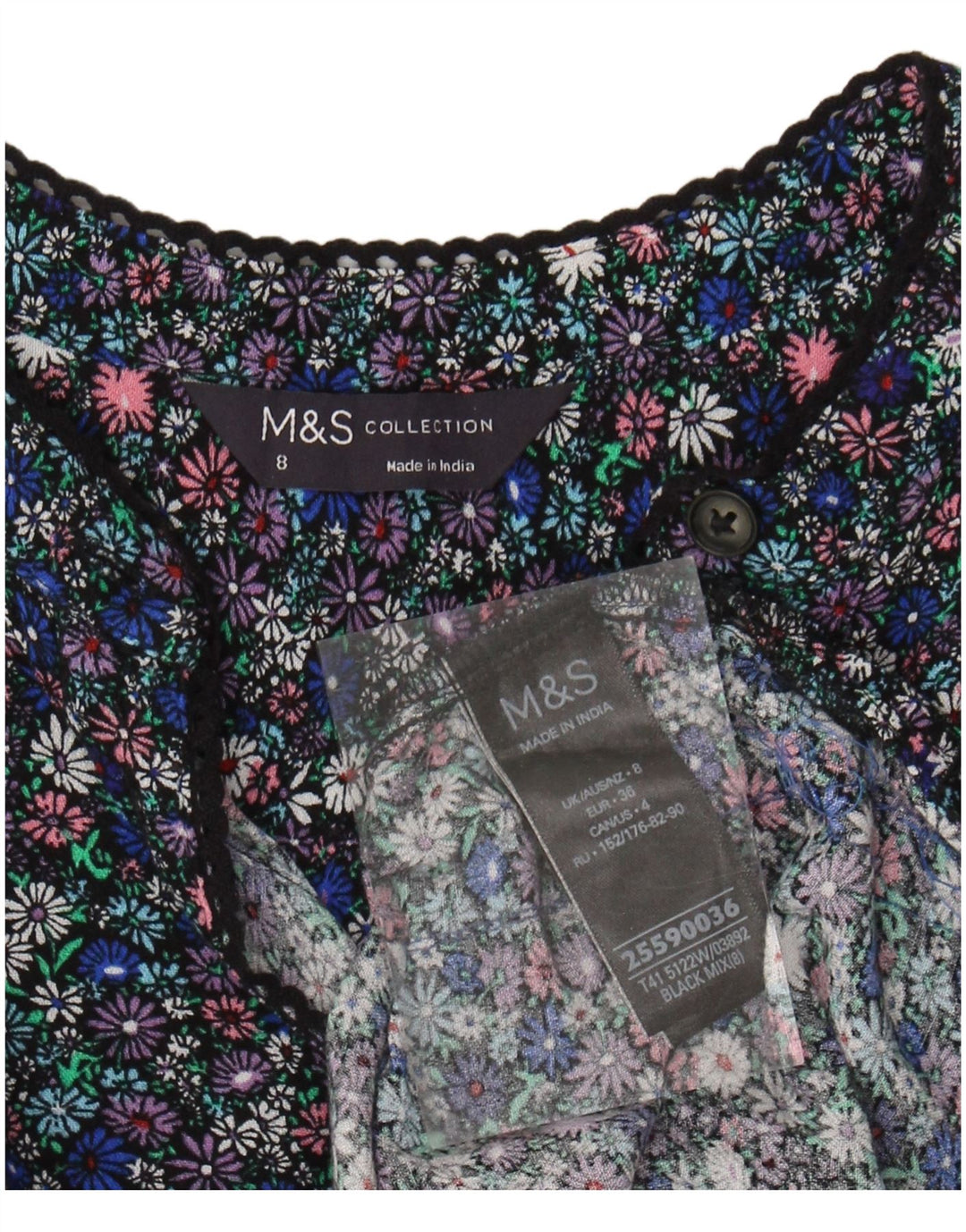 MARKS & SPENCER Womens Shirt Blouse UK 8 Small Multicoloured Floral