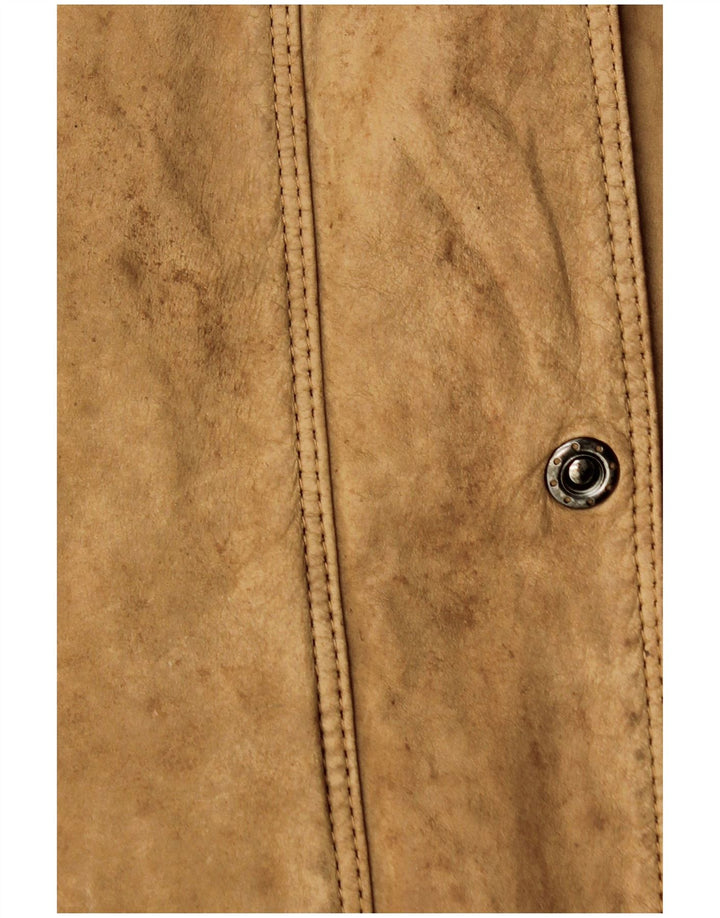 Vintage Damen Übergroße Lederjacke IT 46 Großes Beige Leder
