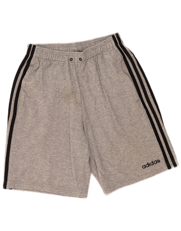 Adidas Damen Sportshorts UK 10 Small Grau gefleckte Baumwolle