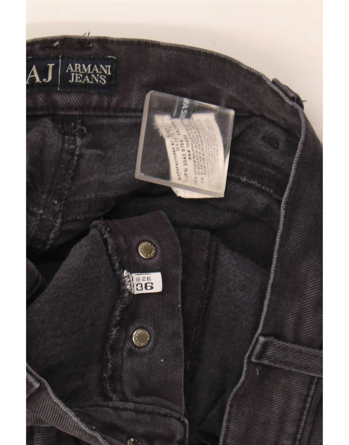 Armani Herren Straight Jeans W36 L30 Schwarze Baumwolle