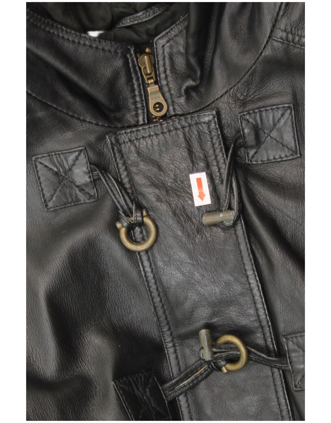 CONBIPEL Damen Übergroße Dufflejacke mit Kapuze IT 42 Mittelschwarzes Leder