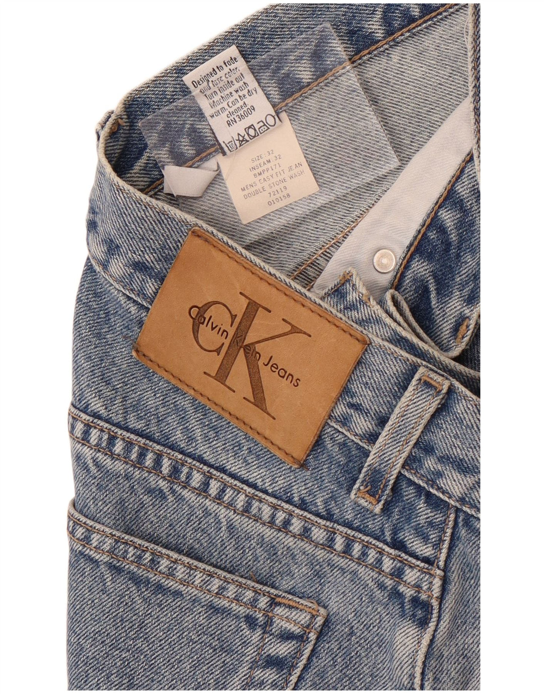 Calvin Klein Herren Slim Jeans W32 L28 Blaue Baumwolle