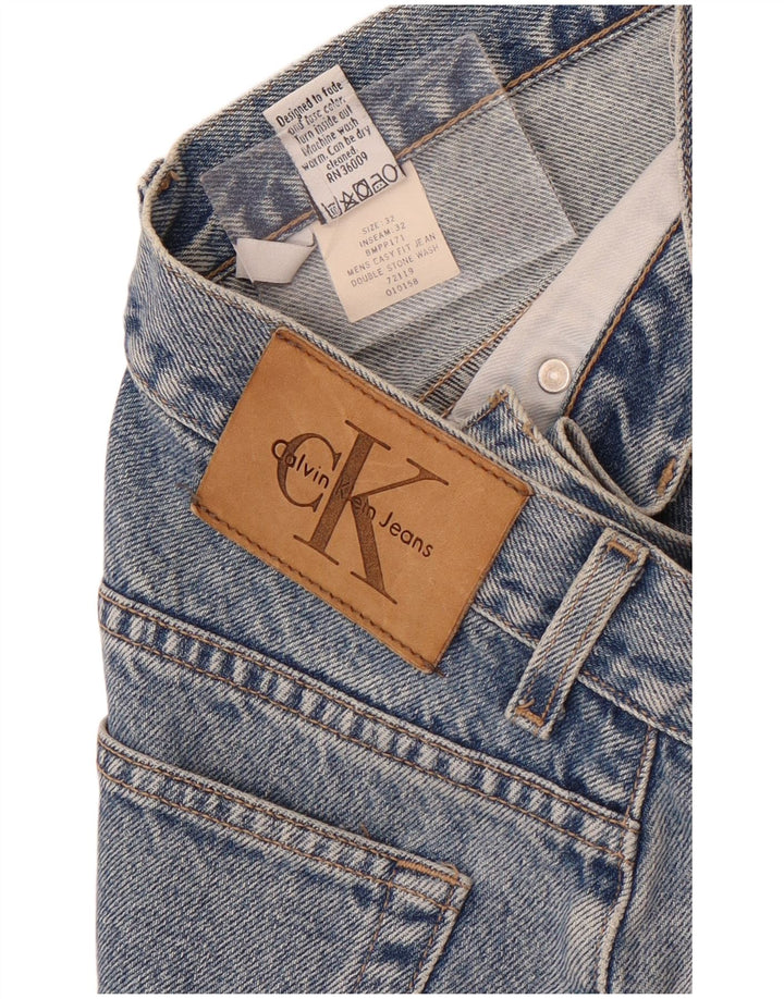 Calvin Klein Herren Slim Jeans W32 L28 Blaue Baumwolle