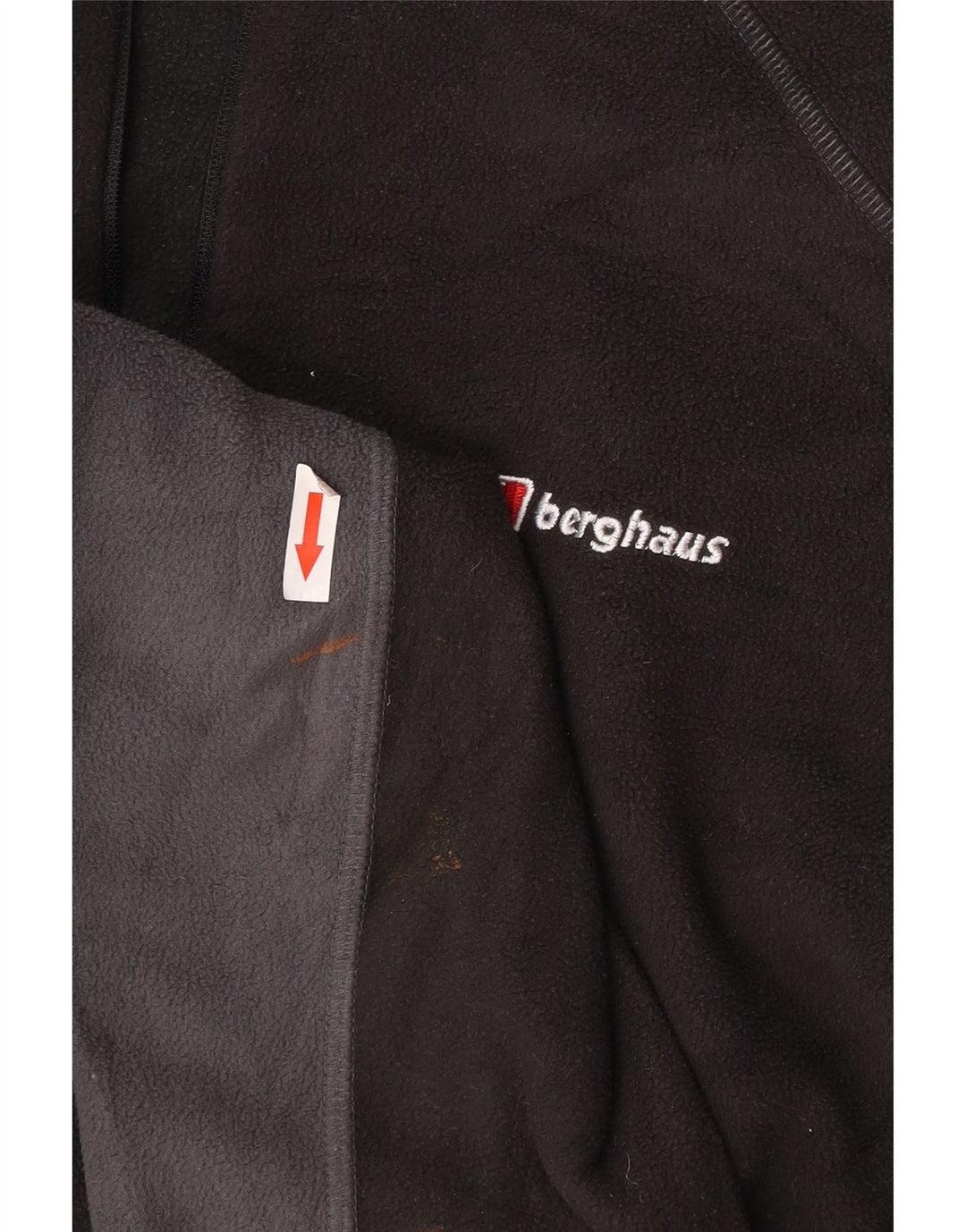 Berghaus Herren-Fleecepullover mit Reißverschluss am Hals, großes schwarzes Farbblock-Polyester