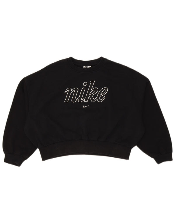 Nike Mädchen-Pullover, übergroßer Crop-Sweatshirt, 10–11 Jahre, mittelschwarz