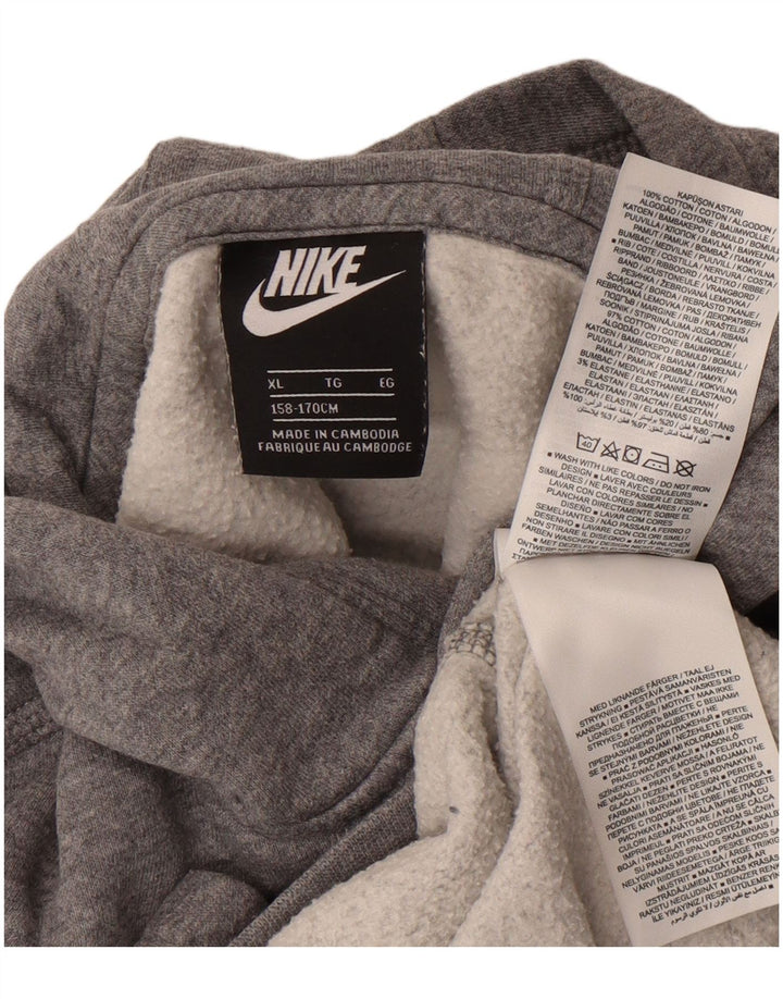 Nike Kapuzenpullover für Jungen, 13–14 Jahre, XL, grau gefleckte Baumwolle