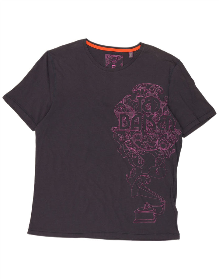 Ted Baker Herren-T-Shirt mit Grafik, Größe 5, XL, Marineblau, Baumwolle