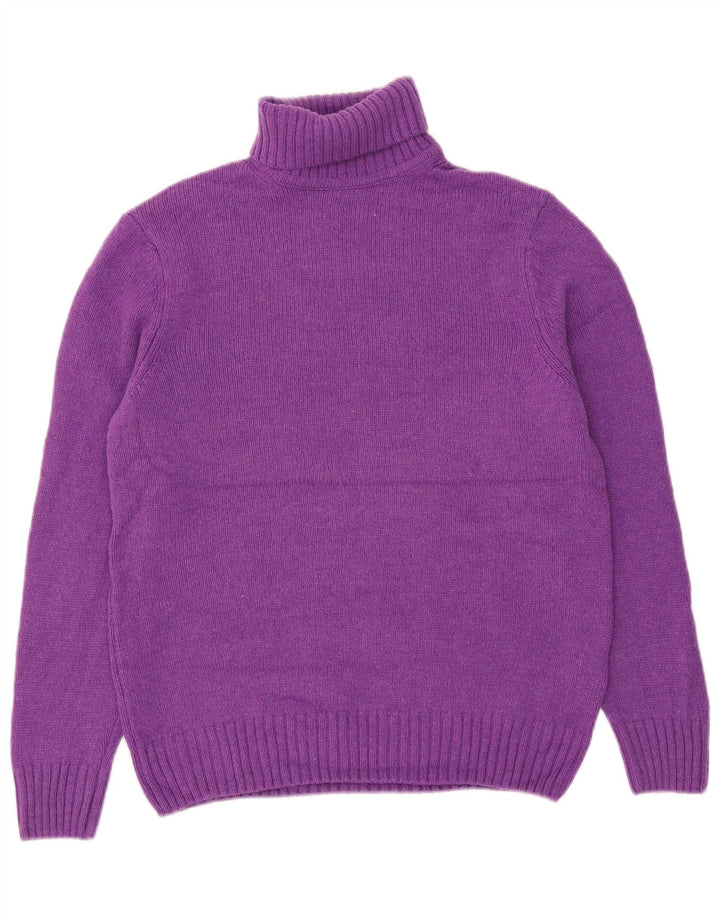 Zara Damen-Pullover mit Rollkragen, UK 14, mittellila Wolle