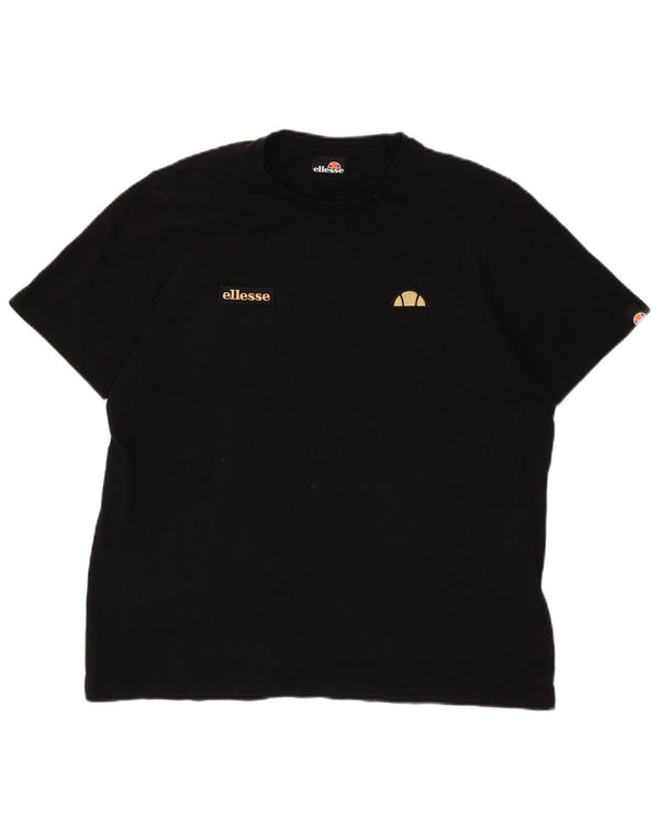 Ellesse Herren T-Shirt Top Large Schwarz Baumwolle