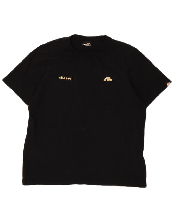 Ellesse Herren T-Shirt Top Large Schwarz Baumwolle