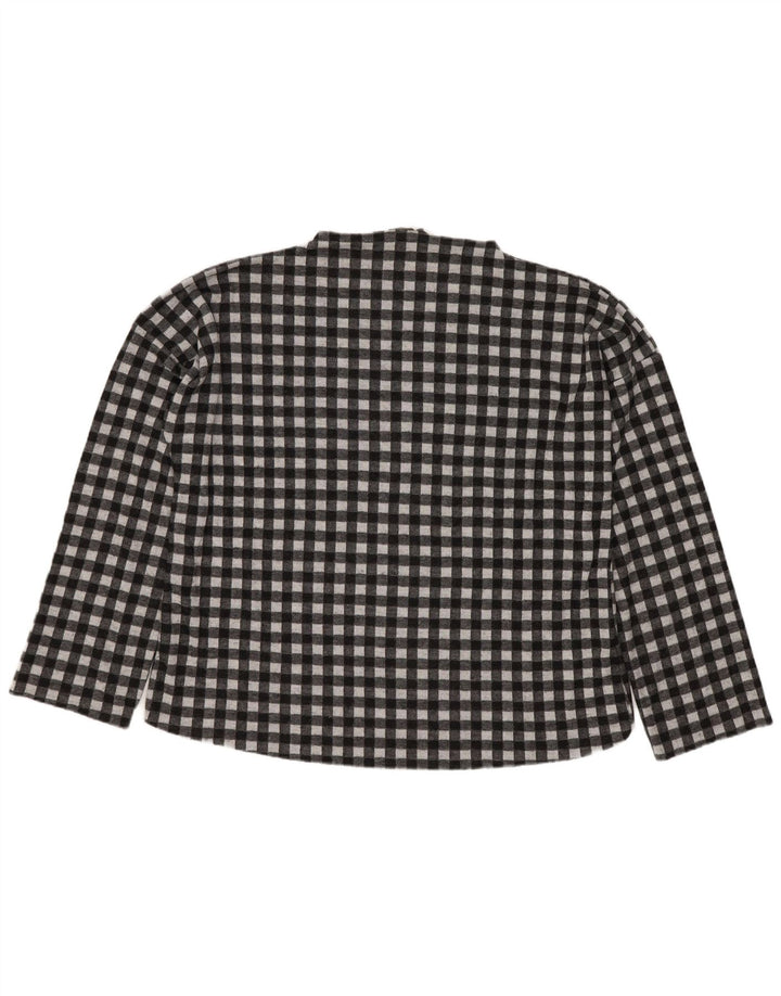 Zara Damen Trafaluc Übergroßes Top Langarm UK 10 Small Black Gingham