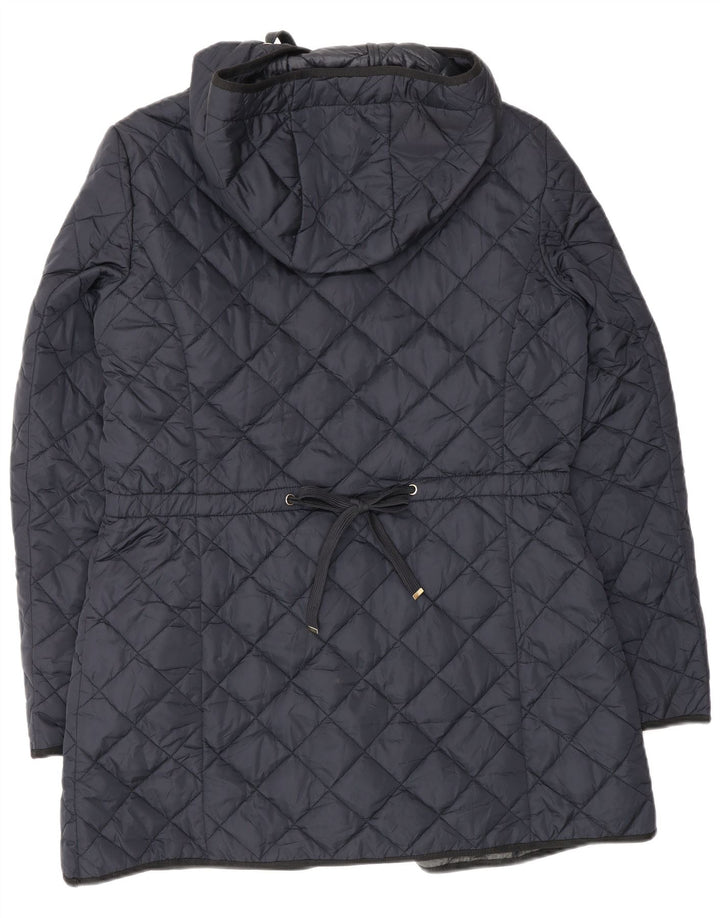 Massimo Dutti Damen Steppjacke mit Kapuze UK 18 XL Marineblau