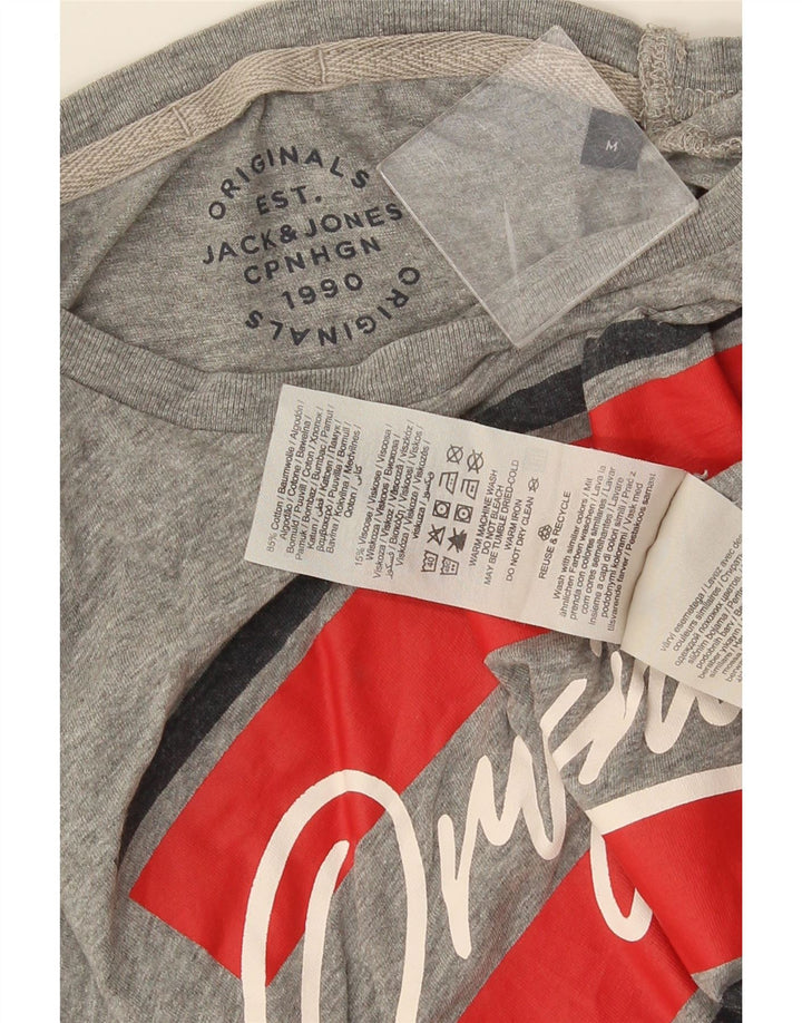 Jack & Jones Herren-T-Shirt mit Grafik, mittelgraue Baumwolle